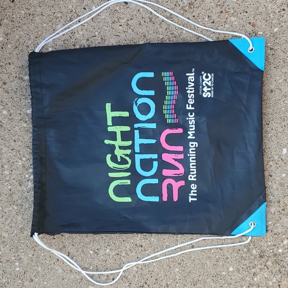 Night Nation Run Music Festival Stand Up to Cancer Drawstring Bag NNR